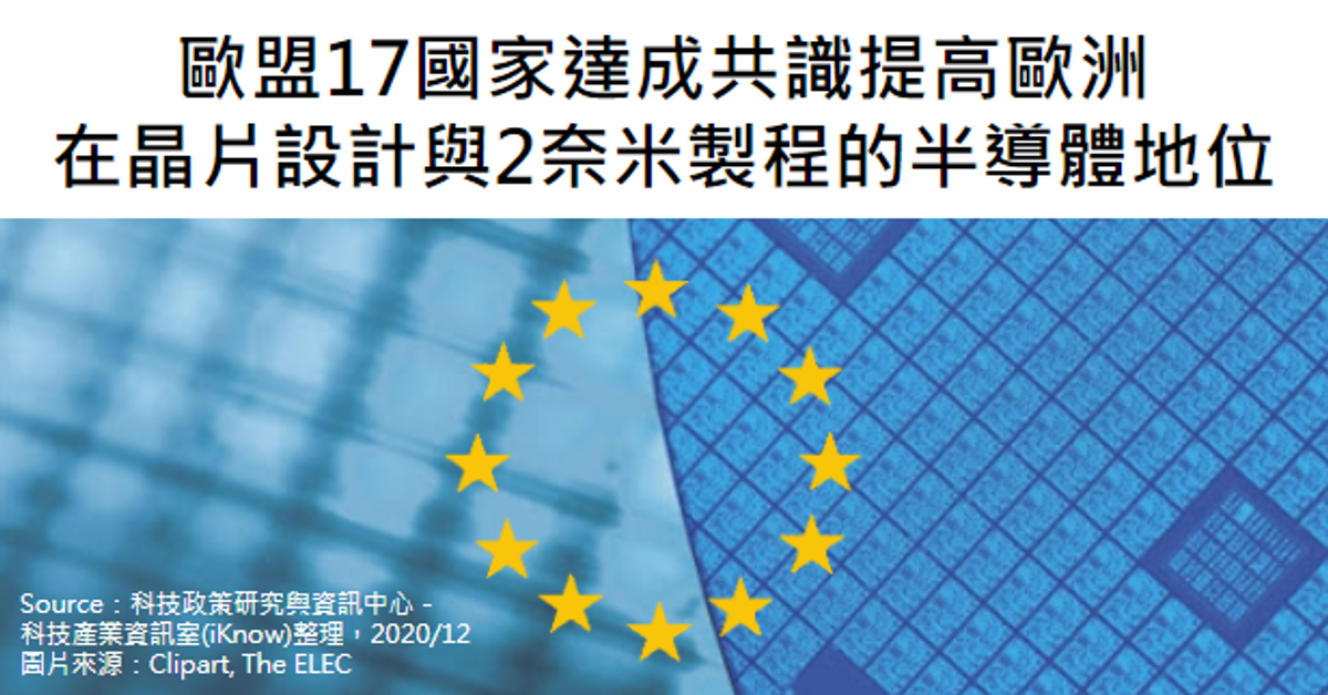 歐盟17國家達成共識提高歐洲在晶片設計與2奈米製程的半導體地位