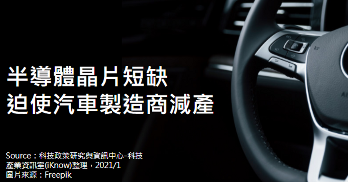 半導體晶片短缺迫使汽車製造商減產｜科技產業資訊室