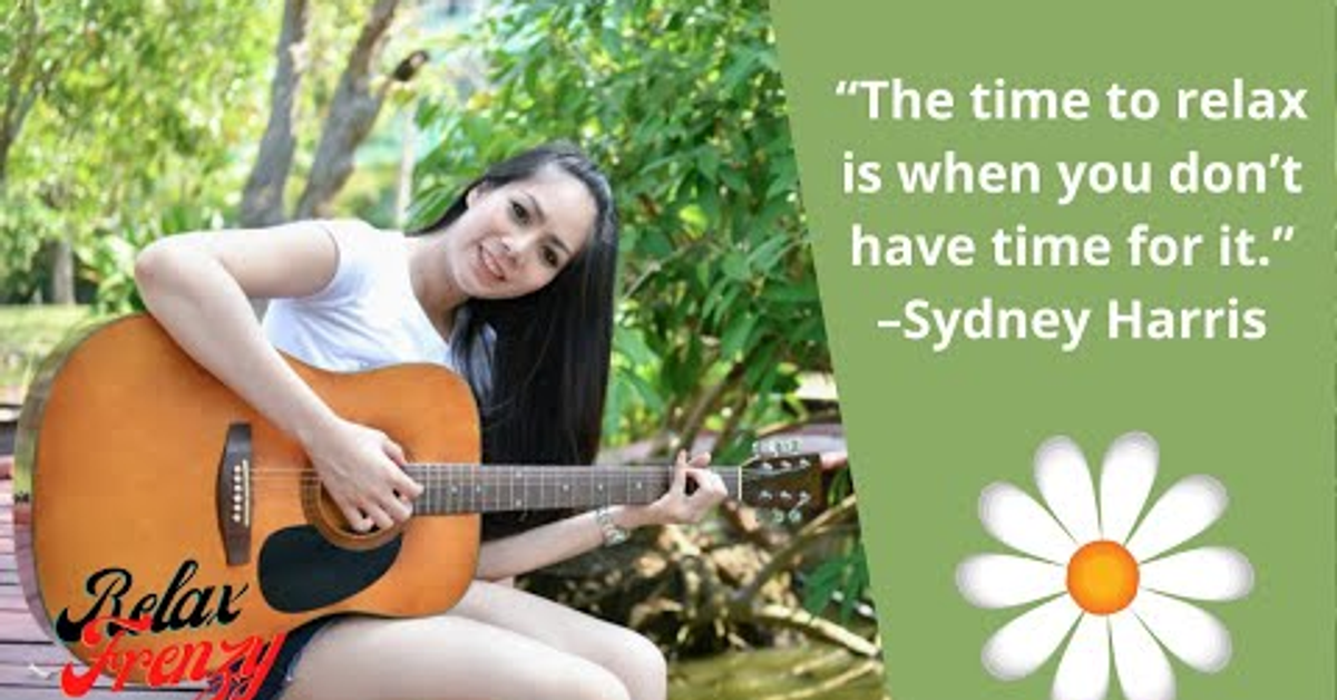 sweet and romantic acoustic guitar for tension relief with rain sound