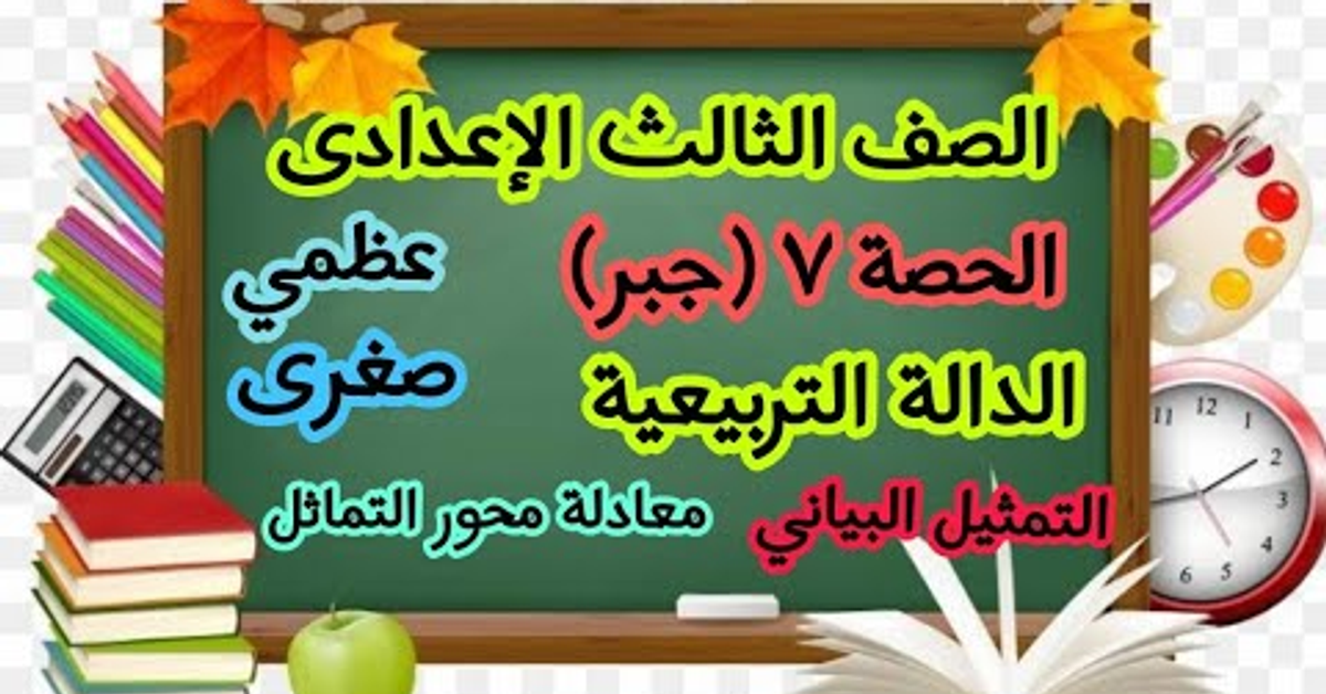 #الصف_الثالث_الاعدادي التمثيل البياني للدالة التربيعية وايجاد نقطة راس المنحني ومعادلة محور التماثل