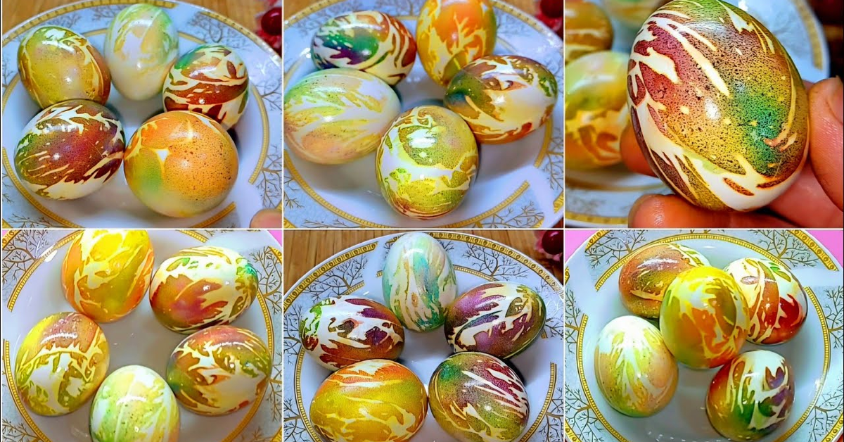 تلوين بيض شم النسيم بالوان طعام صحية️الشكل خيال والطريقة ابسط منها مفيشHow to color Easter eggs