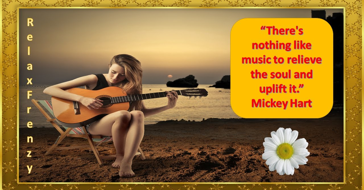 Romantic sweet guitar for stress melting and relaxation with rain and thunder sound